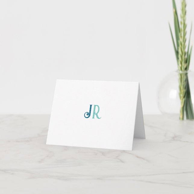 Personalised Name Monogram Thank You Card (Front)