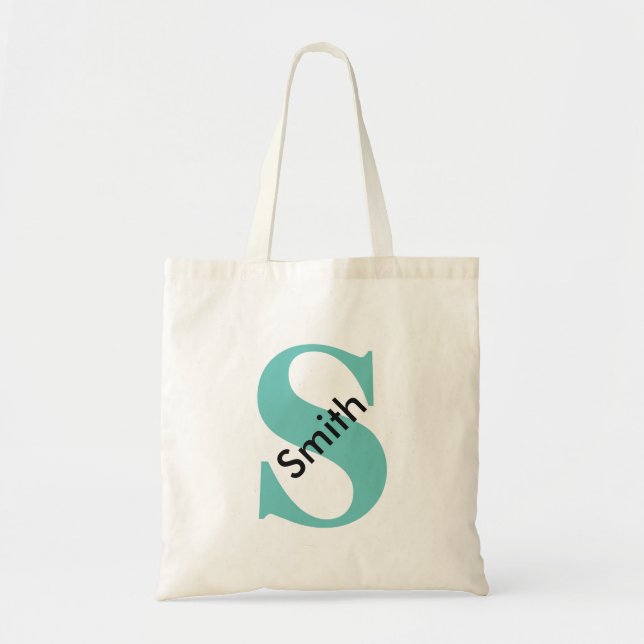 Personalised name monogram tote bag (Front)