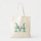 Personalised name monogram tote bag | Turquoise