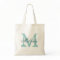 Personalised name monogram tote bag | Turquoise