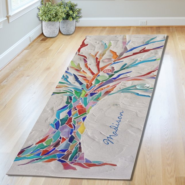 Personalised Name Monogram Tree of Life Yoga Mat (Creator Uploaded)