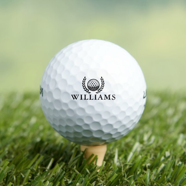 Personalised Name Monogram Wreath Golf Balls (Insitu Tee)