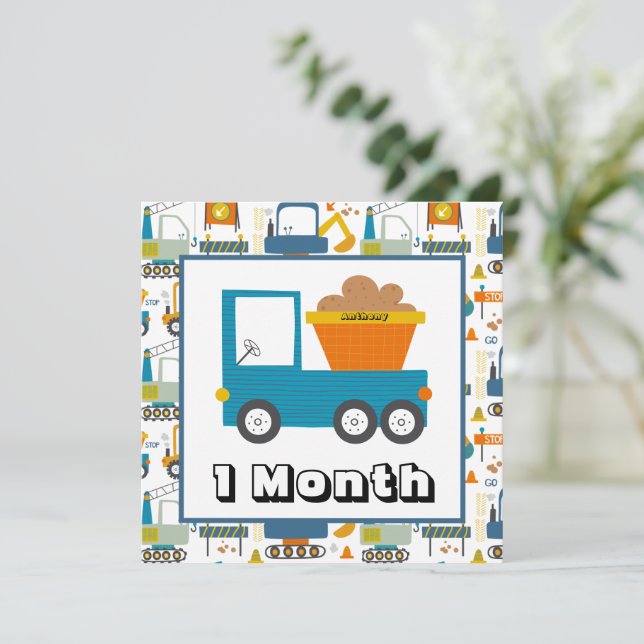 Personalised Name Monthly Milestone Markers Invitation (Standing Front)