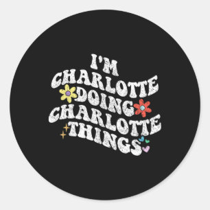Personalised Name Mothers Day Outfit For Women Ret Classic Round Sticker