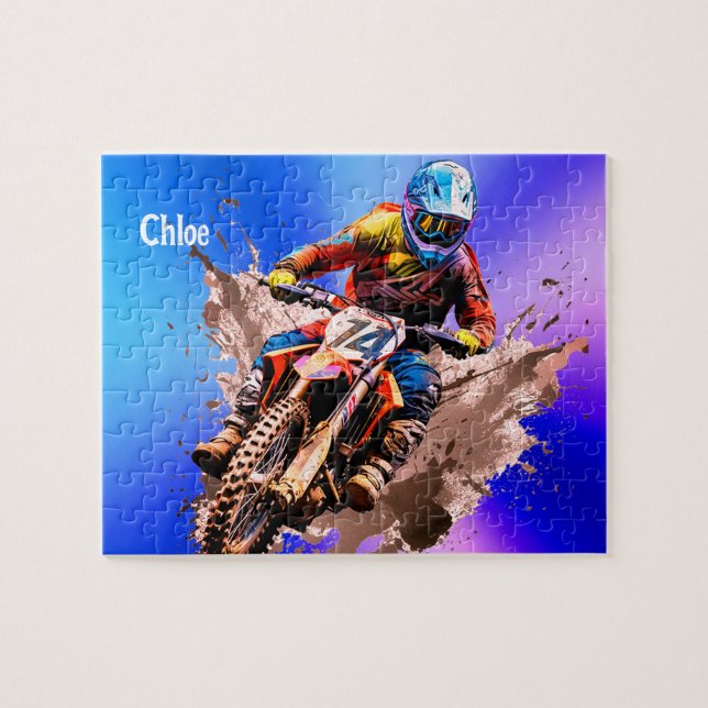 Personalised name Motocross Puzzle (Horizontal)