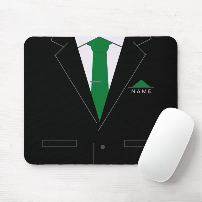 Personalised Name Mouse Pad Business Black Suit (With Mouse)