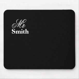 Personalised Name Mr Black Mouse Pad