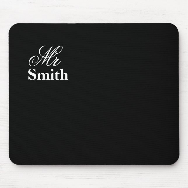 Personalised Name Mr Black Mouse Pad (Front)
