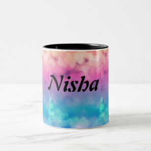 personalised name mug with ombre pastel colours