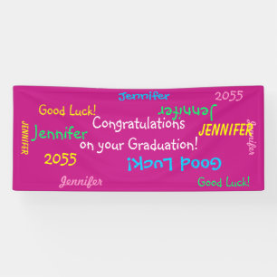 Personalised Name Multi Colour FUN Graduation Sign