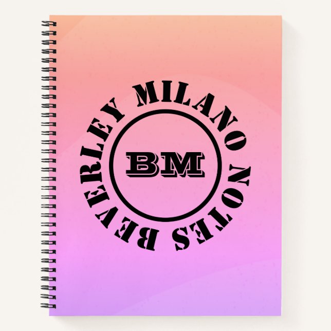 Personalised Name Multicolored Notebook (Front)
