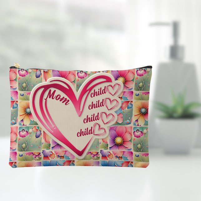 Personalised Name Mum Kids Floral All Over Print Accessory Pouch (Creator Uploaded)