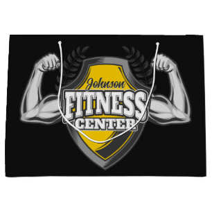 Personalised NAME Muscle Fitness Trainer Gym Large Gift Bag