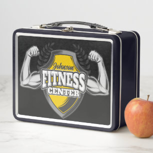 Personalised NAME Muscle Fitness Trainer Gym Metal Lunch Box