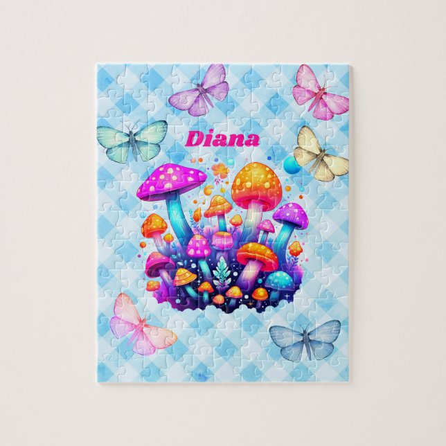Personalised name Mushroom Jigsaw Puzzle (Vertical)