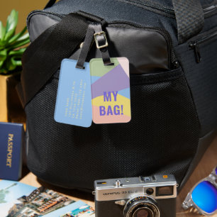 Personalised Name My Bag Pastel Colours Custom Tex Luggage Tag