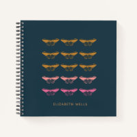 Personalised Name Navy Blue Butterfly Moth Nature