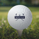 Personalised Name Navy Blue Clubs Golf Balls<br><div class="desc">Personalise the name to create a great golf gift and keepsake. Designed by Thisisnotme©</div>