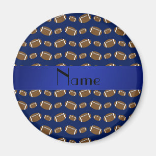 Personalised name navy blue footballs magnet