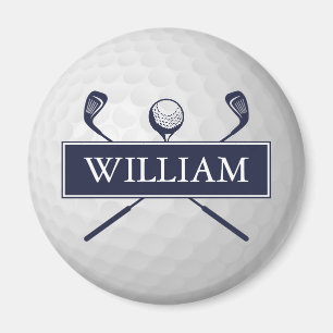 Personalised Name Navy Blue Golf Ball Magnet