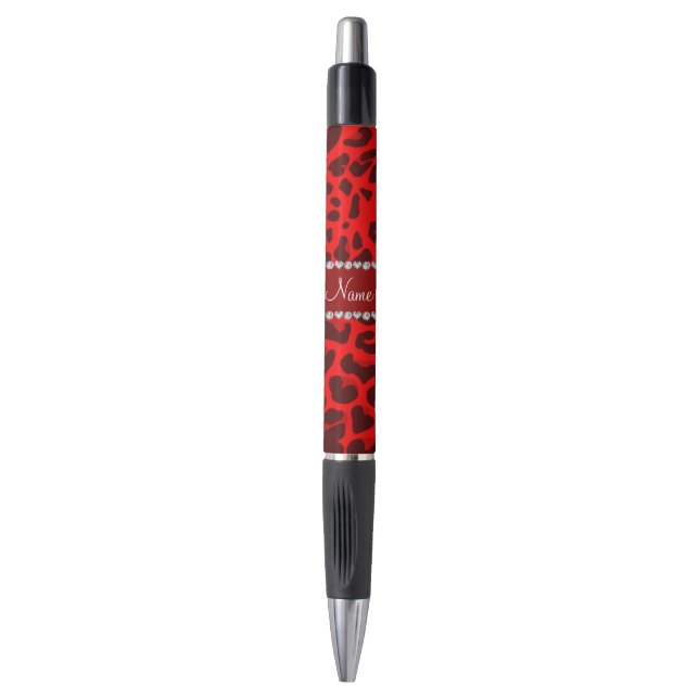 Personalised name neon red leopard pattern (Front Vertical)