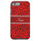 Personalised name neon red leopard pattern