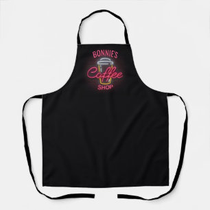 Personalised NAME Neon Style Coffee Shop Custom Apron