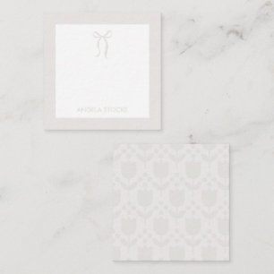 Personalised Name Neutral Bow Card