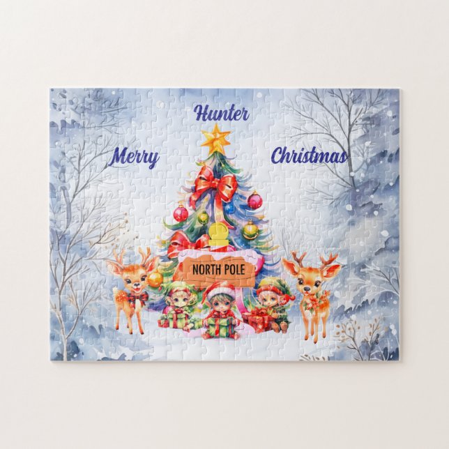  Personalised name North Pole  Jigsaw Puzzle (Horizontal)