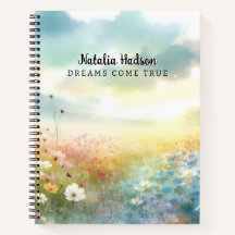Personalised Name Notebook Beautiful Flowers 