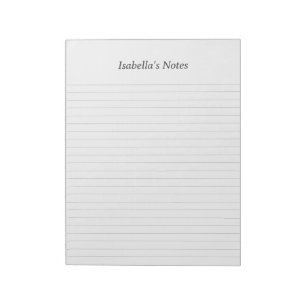 Personalised Name Notes Lined Notepad