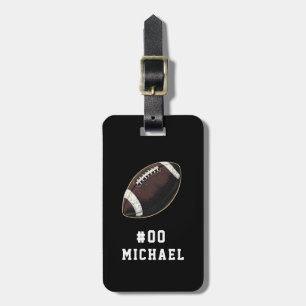 Personalised Name & Number American football Luggage Tag