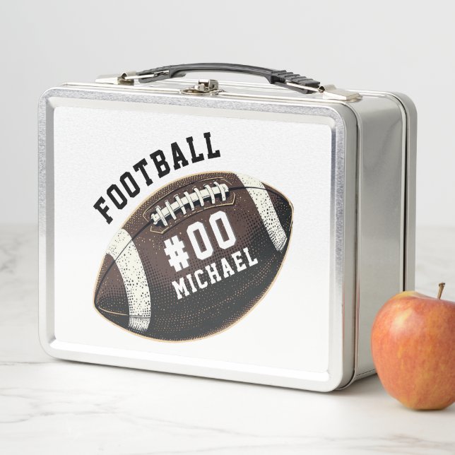 Personalised Name & Number American football       Metal Lunch Box (In Situ)