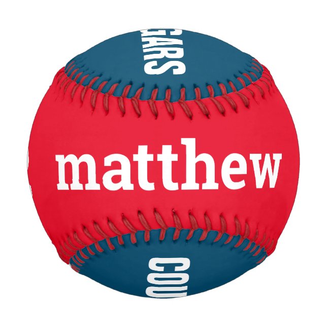 Personalised Name Number and Team Colours Custom Baseball (Back)