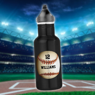 Personalised Name Number Baseball 532 Ml Water Bottle