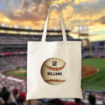 Personalised Name Number Baseball Sports Tote Bag<br><div class="desc">Personalised name and team number baseball gift. Designed by Thisisnotme©</div>