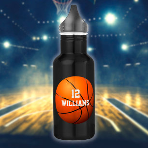 Personalised Name Number Basketball 532 Ml Water Bottle