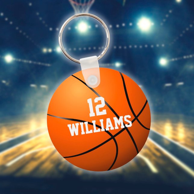 Personalised Name Number Basketball Key Ring (Creator Uploaded)