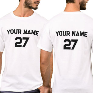 Personalised Name Number Front Back T-Shirt