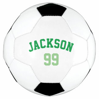 Personalised Name Number Minimalistic Green Soccer Ball
