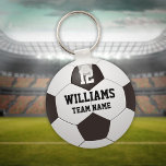 Personalised Name Number Team Name Soccer Ball Key Ring<br><div class="desc">Personalised name,  number and team name soccer ball gift. Designed by Thisisnotme©</div>