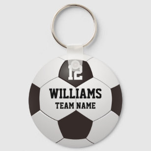 Personalised Name Number Team Name Soccer Ball Key Ring