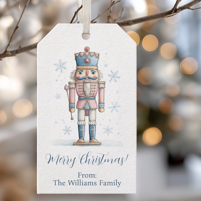 Personalised Name Nutcracker Christmas Gift Tags (Personalized Nutcracker Christmas Gift and Favor Tag)