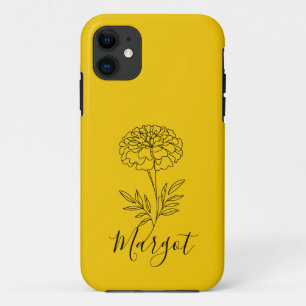 Personalised Name October Marigold Birth Flower  iPhone 11 Case