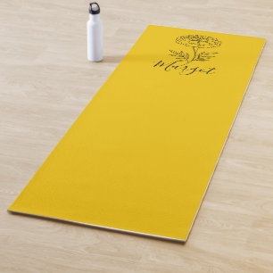 Personalised Name October Marigold Birth Flower  Yoga Mat