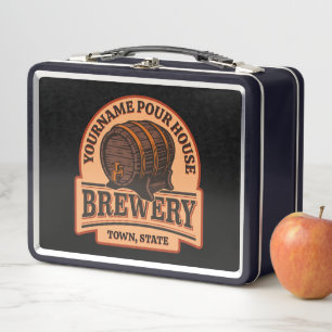 Personalised NAME Old Oak Barrel Beer Keg Brewery Metal Lunch Box