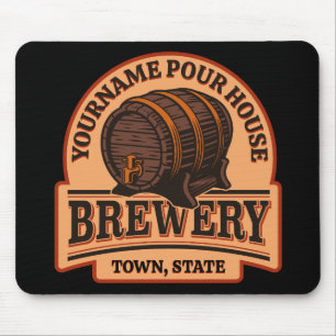 Personalised NAME Old Oak Barrel Beer Keg Brewery Mouse Pad