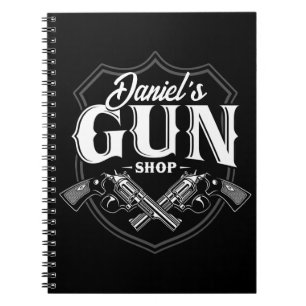 Personalised NAME Old Revolvers Gun Shop Firearms  Notebook