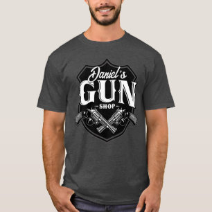 Personalised NAME Old Revolvers Gun Shop Firearms  T-Shirt
