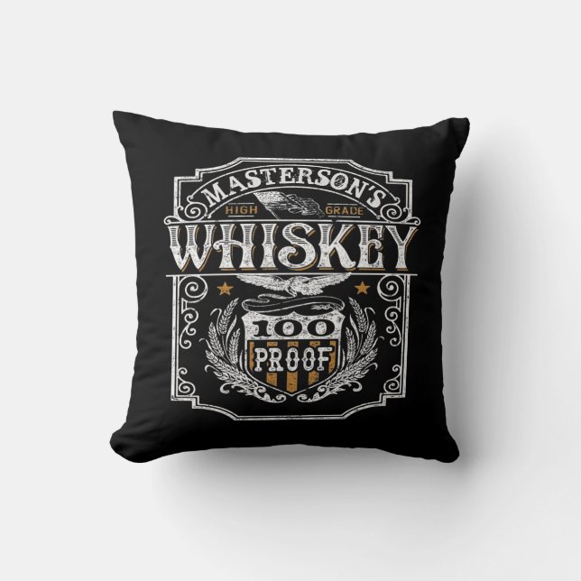Personalised NAME Old West Whiskey Brewery Bar Cushion (Front)